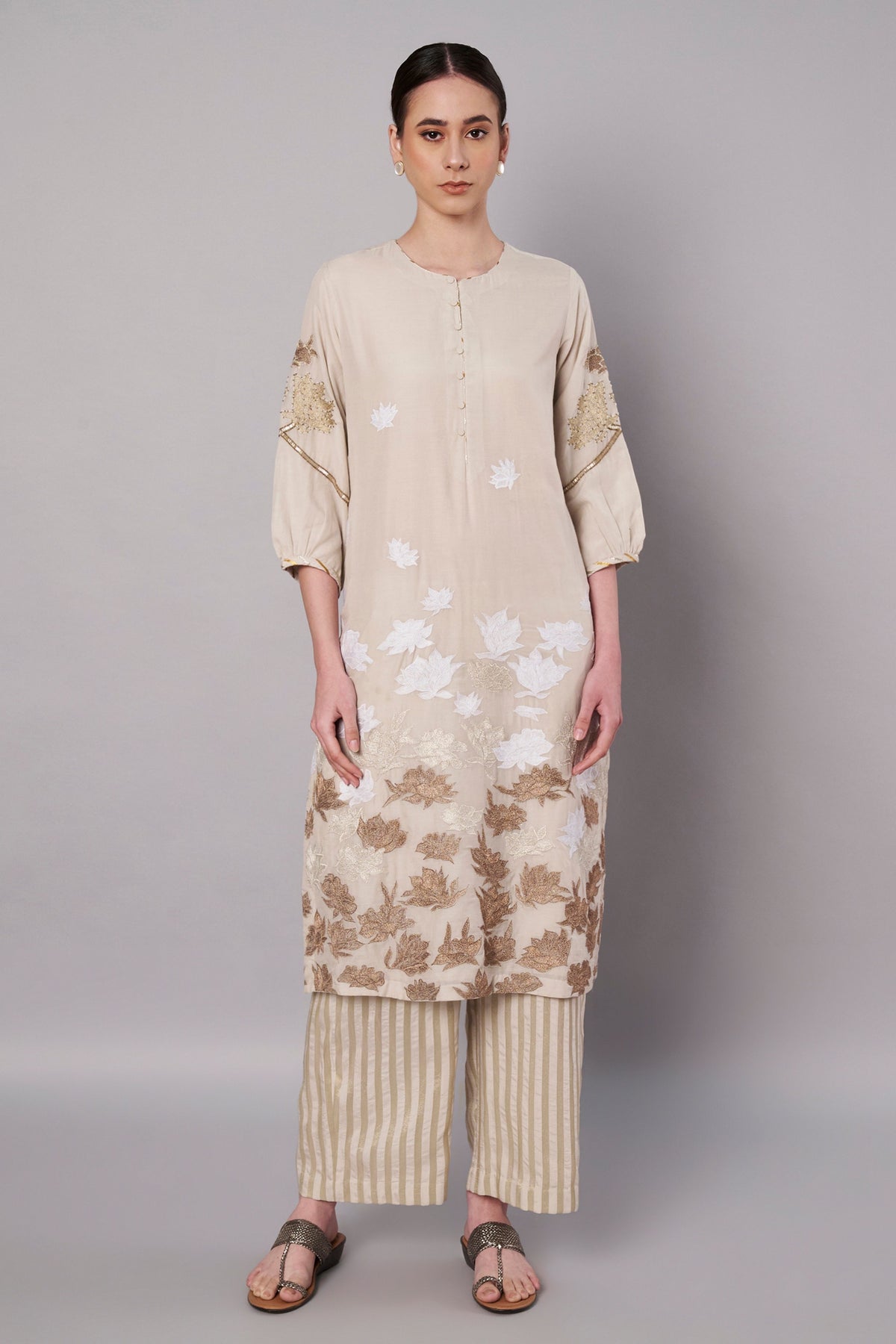 Petal Promise Ivory Kurta Set
