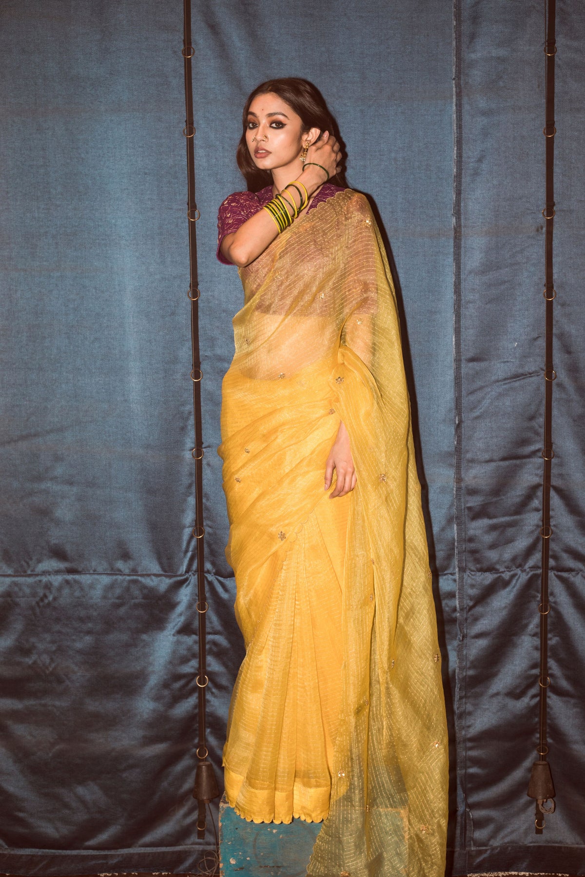 Silk zari saree with emrboiderd blouse