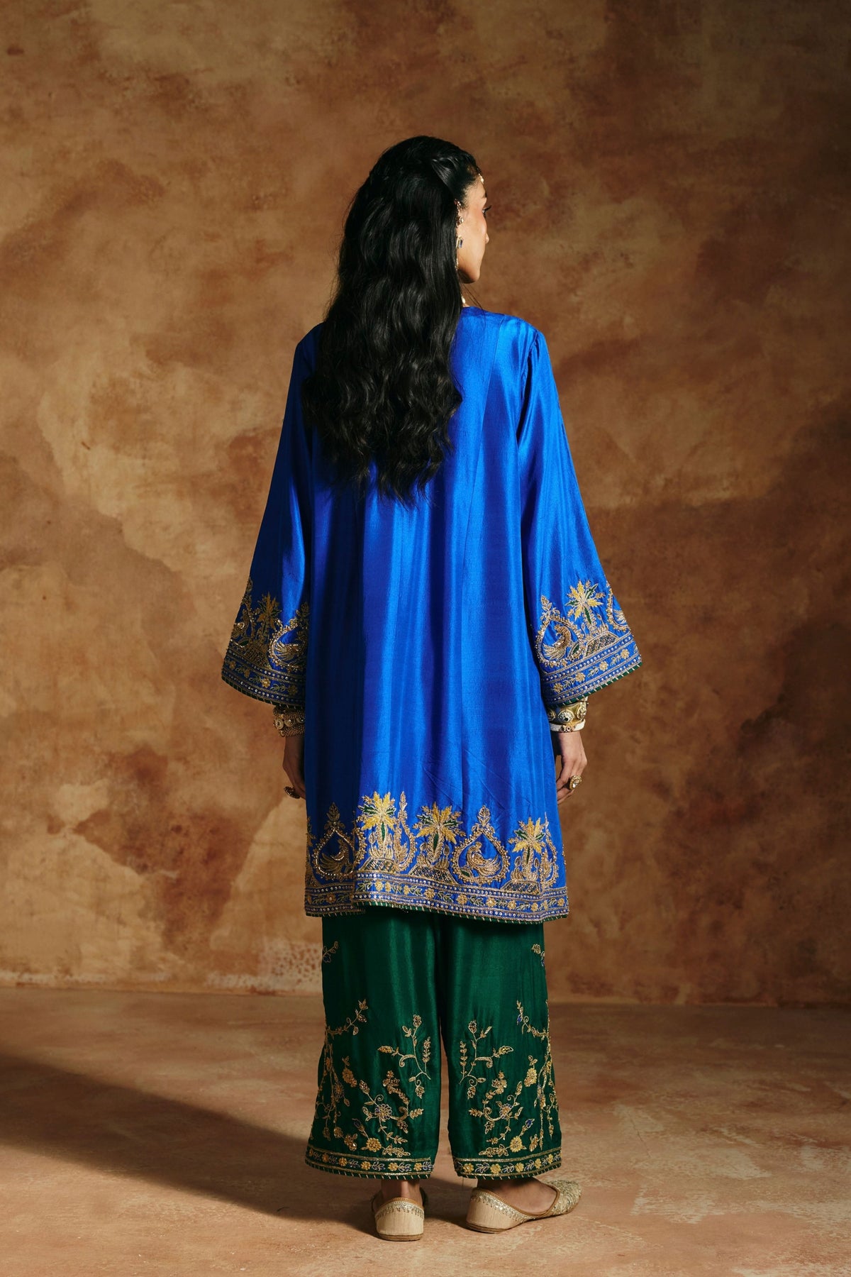 Cobalt Blue Zardozi Kurta Set