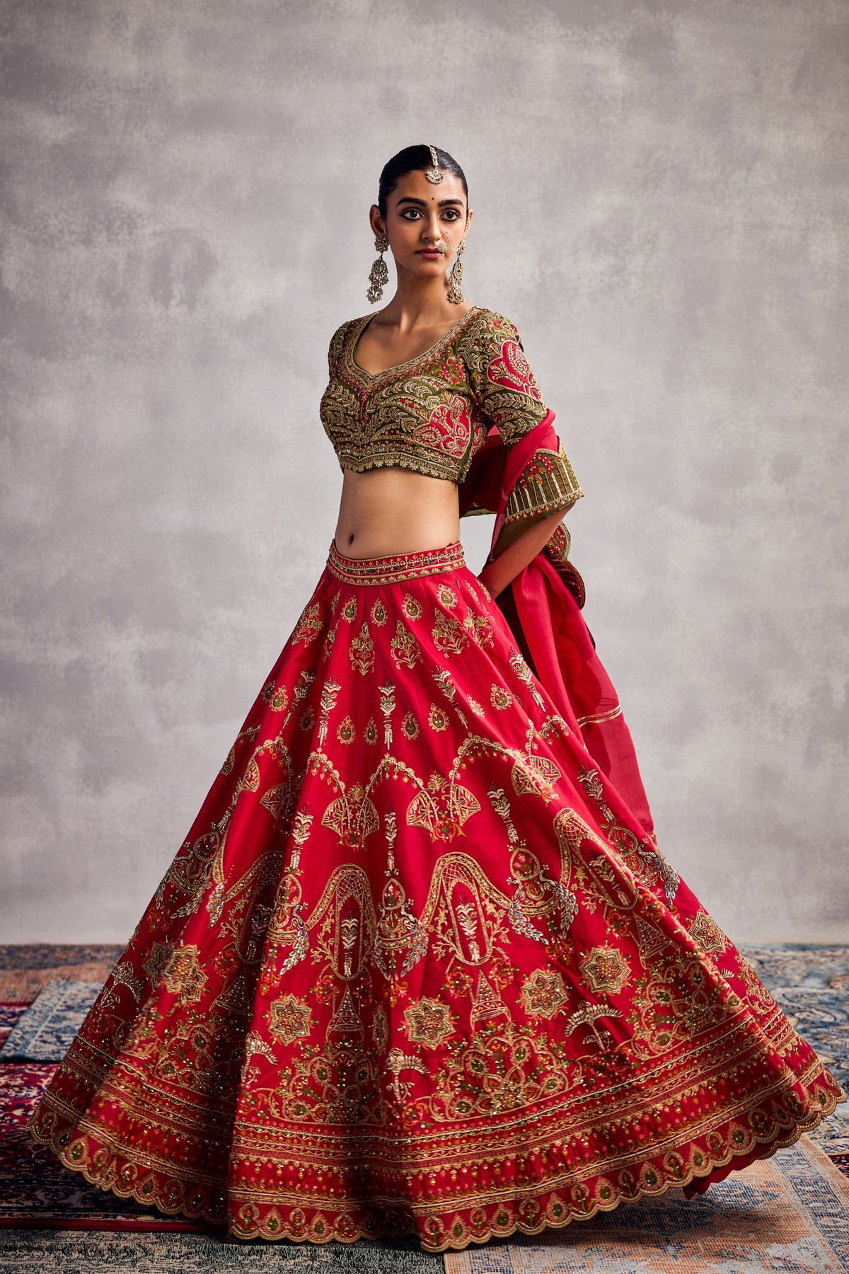 Pure Red Lehenga Set