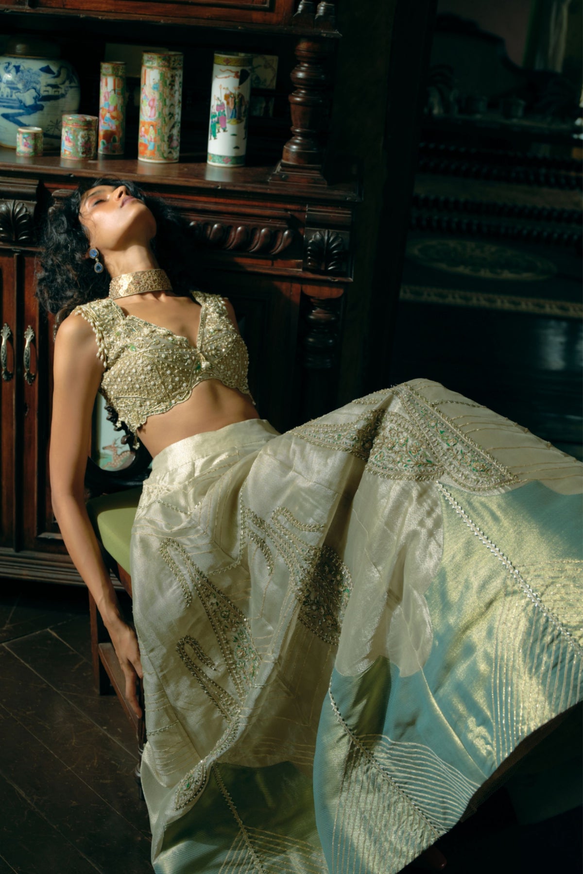 Pearl Gold Lehenga Set
