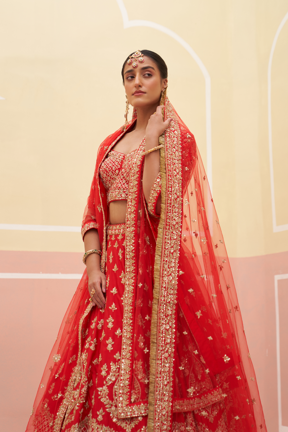 Red Silk Lehenga Set