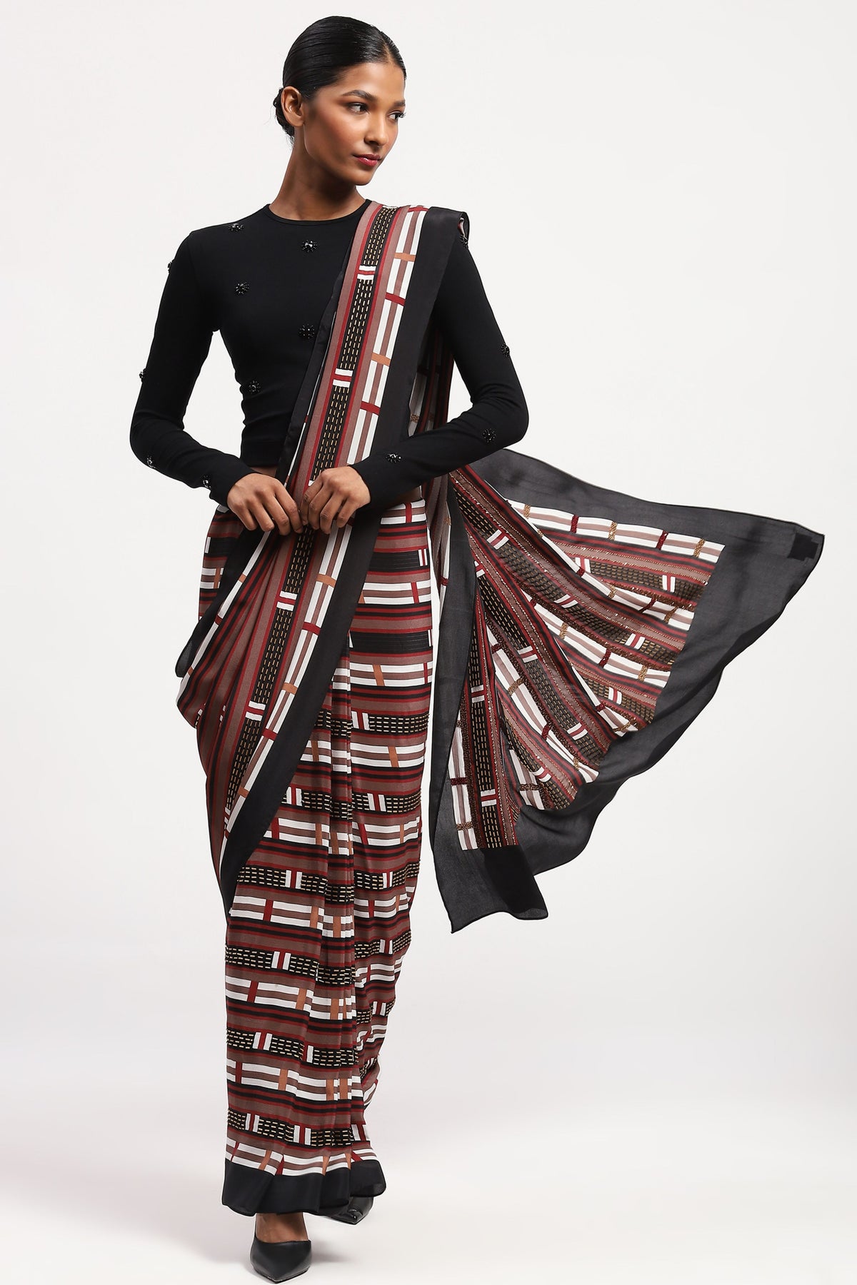 Kente Stripes Saree