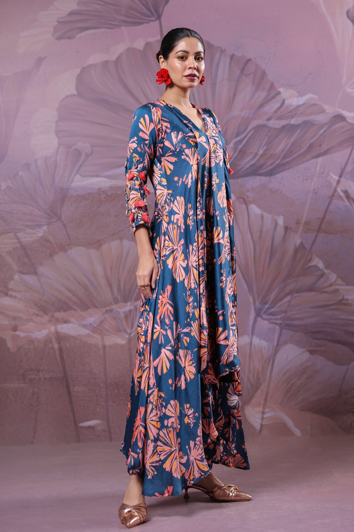 Ballygunge Prussian Tassel Tunic Set