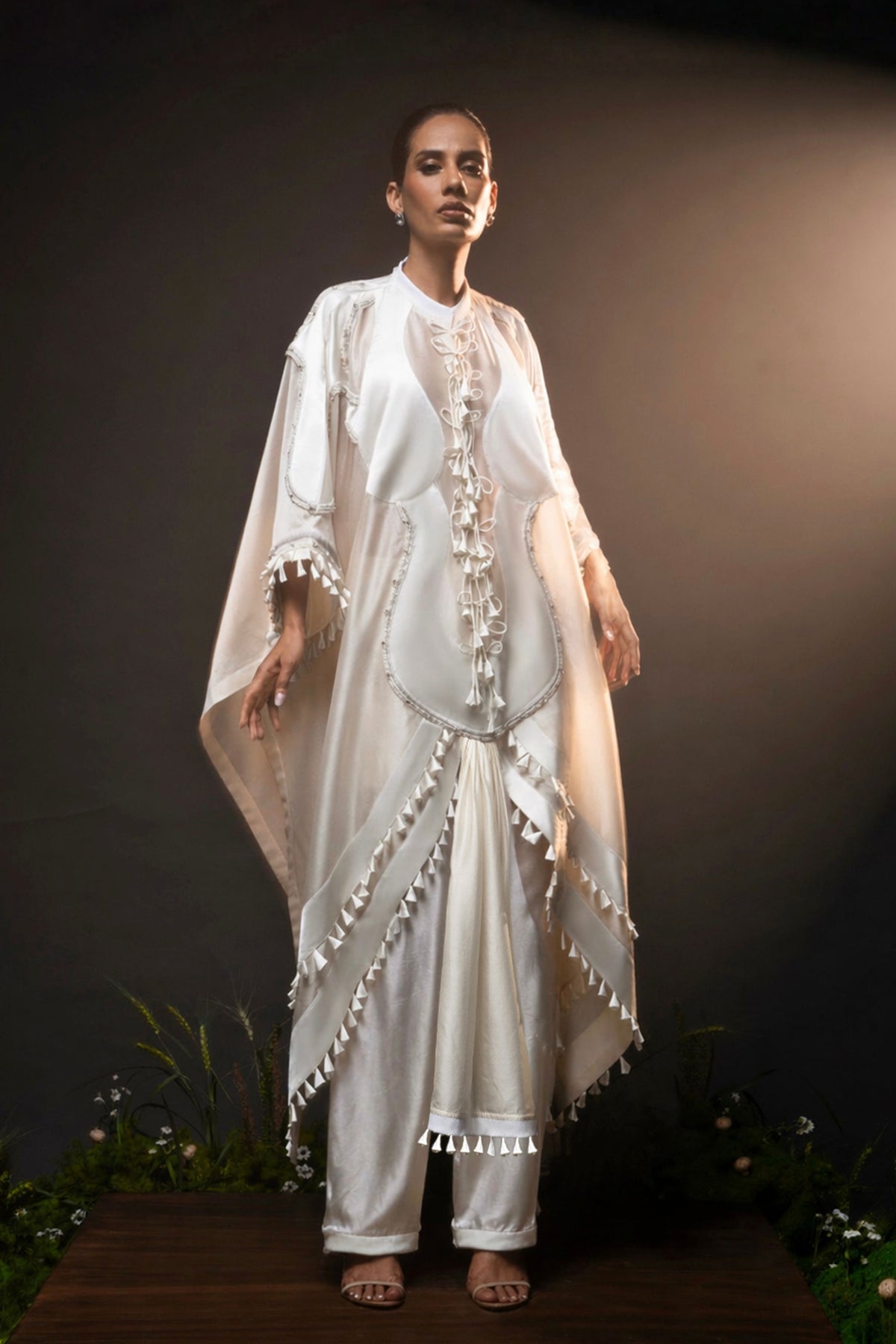 Sculptural Drape Kaftan Set