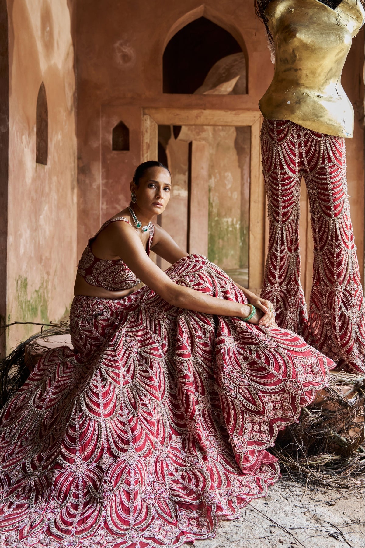 Crimson Royale Lehenga Set