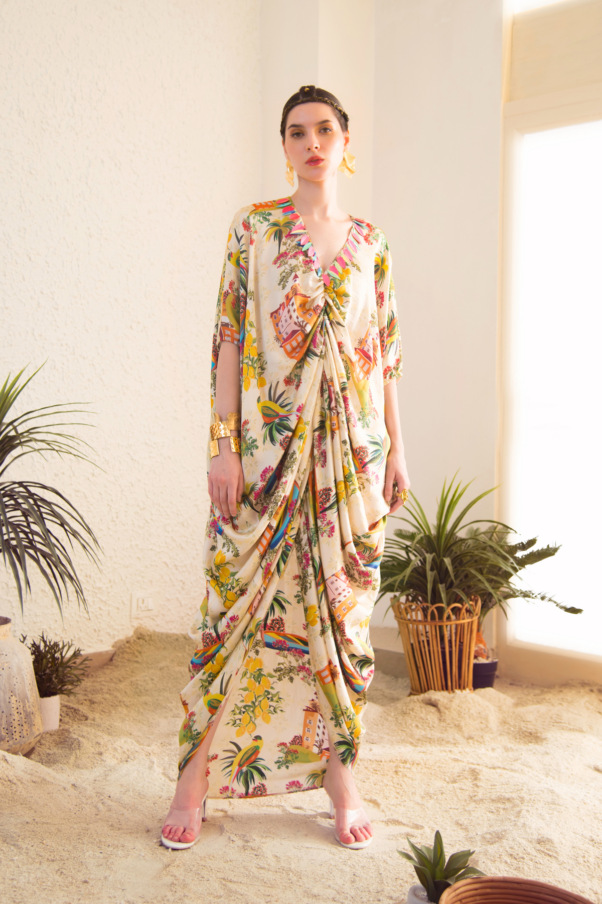 Drape Kaftan Dress