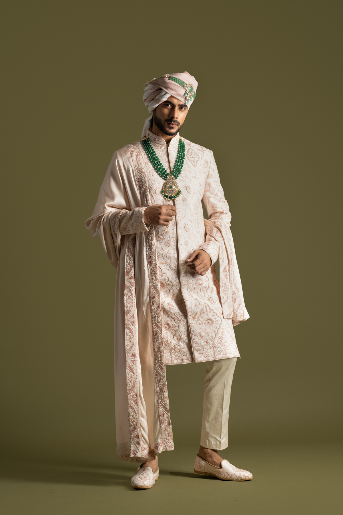 Powder Pink Sherwani Set