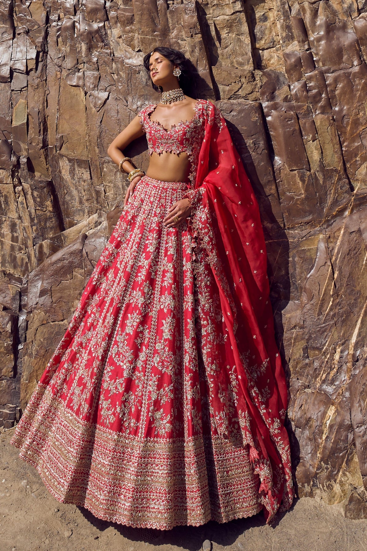 Bhavani Red Lehenga Set