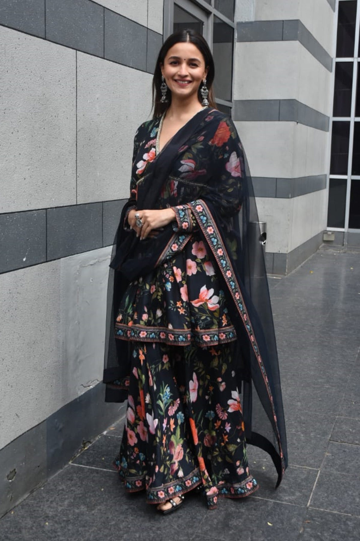 Florian black short anarakali set
