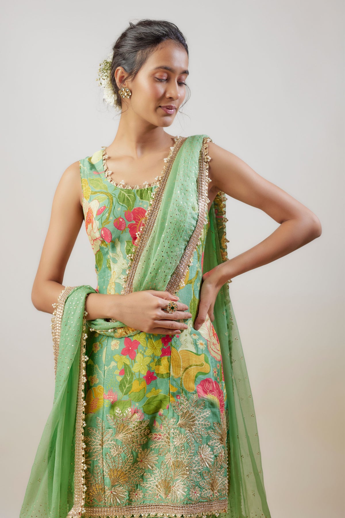 Sofina Mint Green Sharara Set