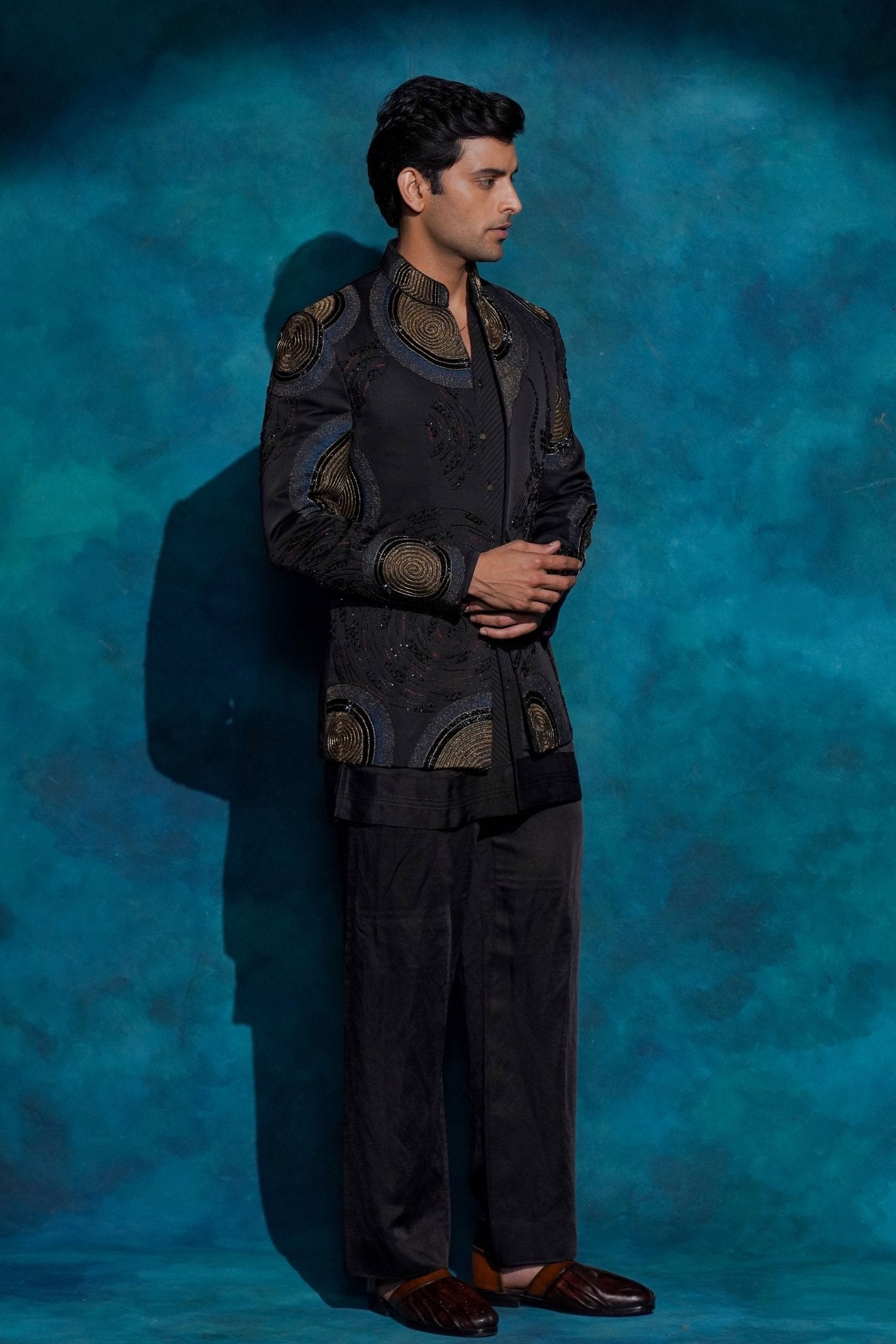 Black Bandhgala Set - Jatin Malik - Elahe