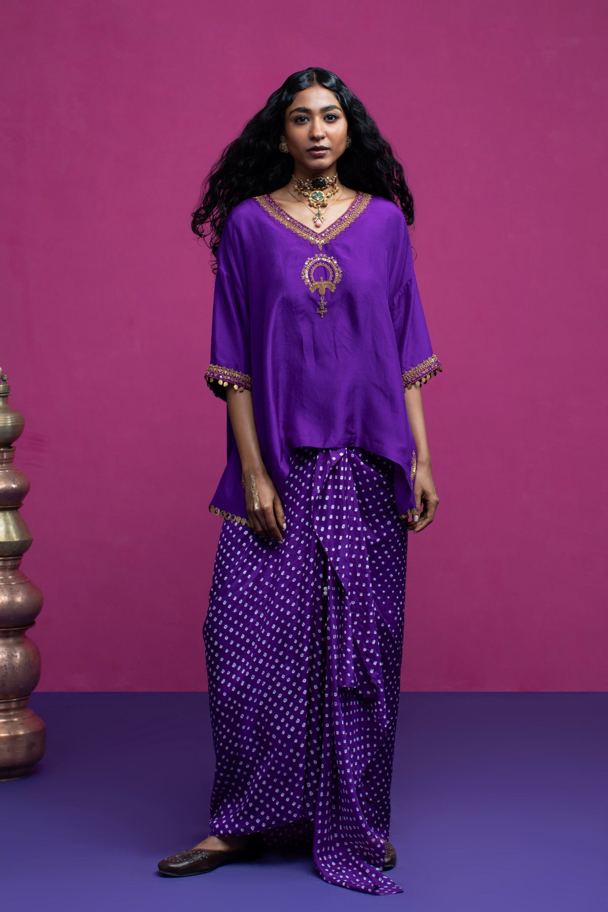 Peacock Paisley Kaftan Set