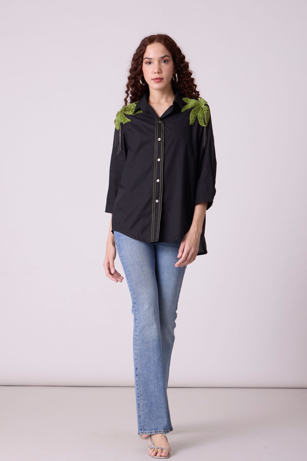 Jules Applique Black Shirt