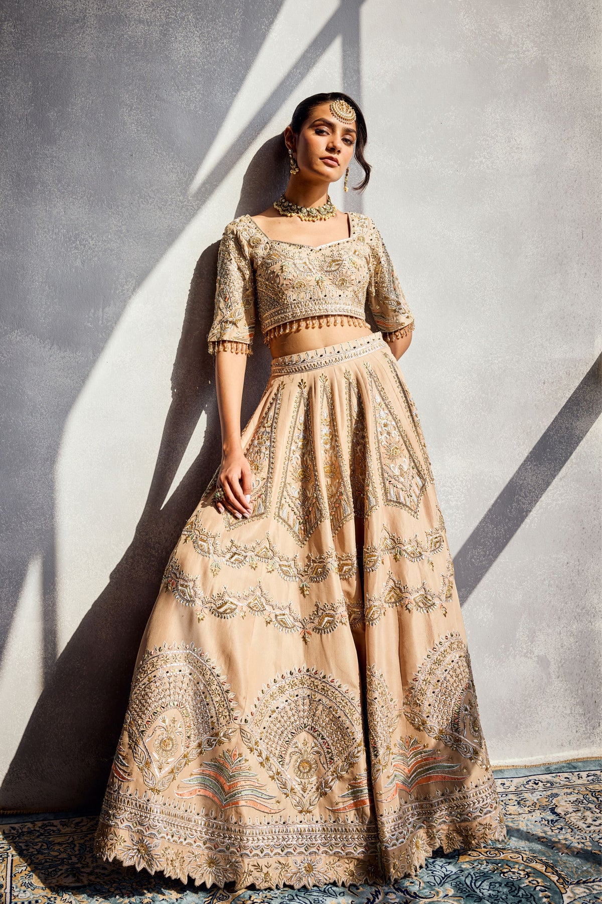 Beige Lehenga Set