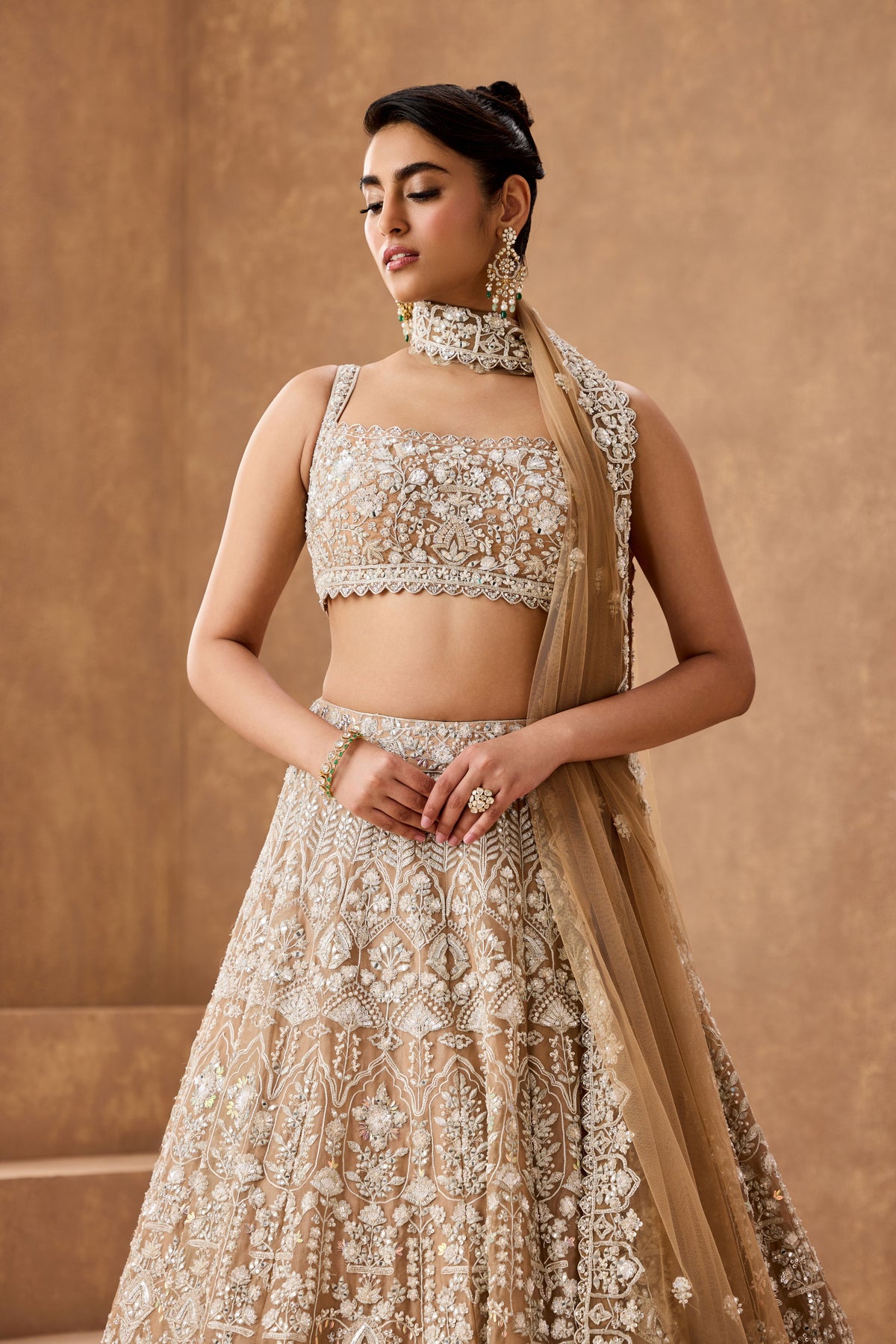 Mtb Gold Stone Lehenga Set