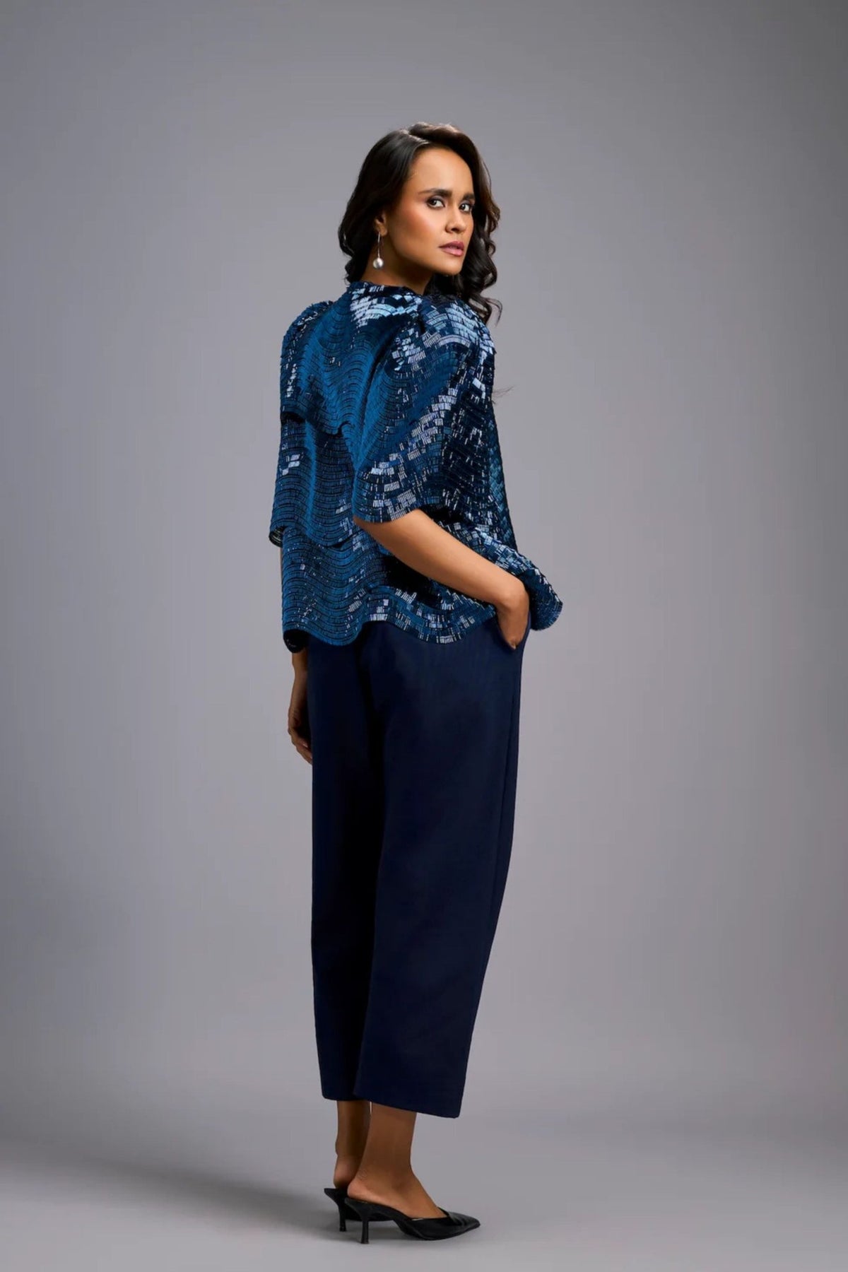 Sculptural Navy Co - ord Set - Deepika Arora - Elahe