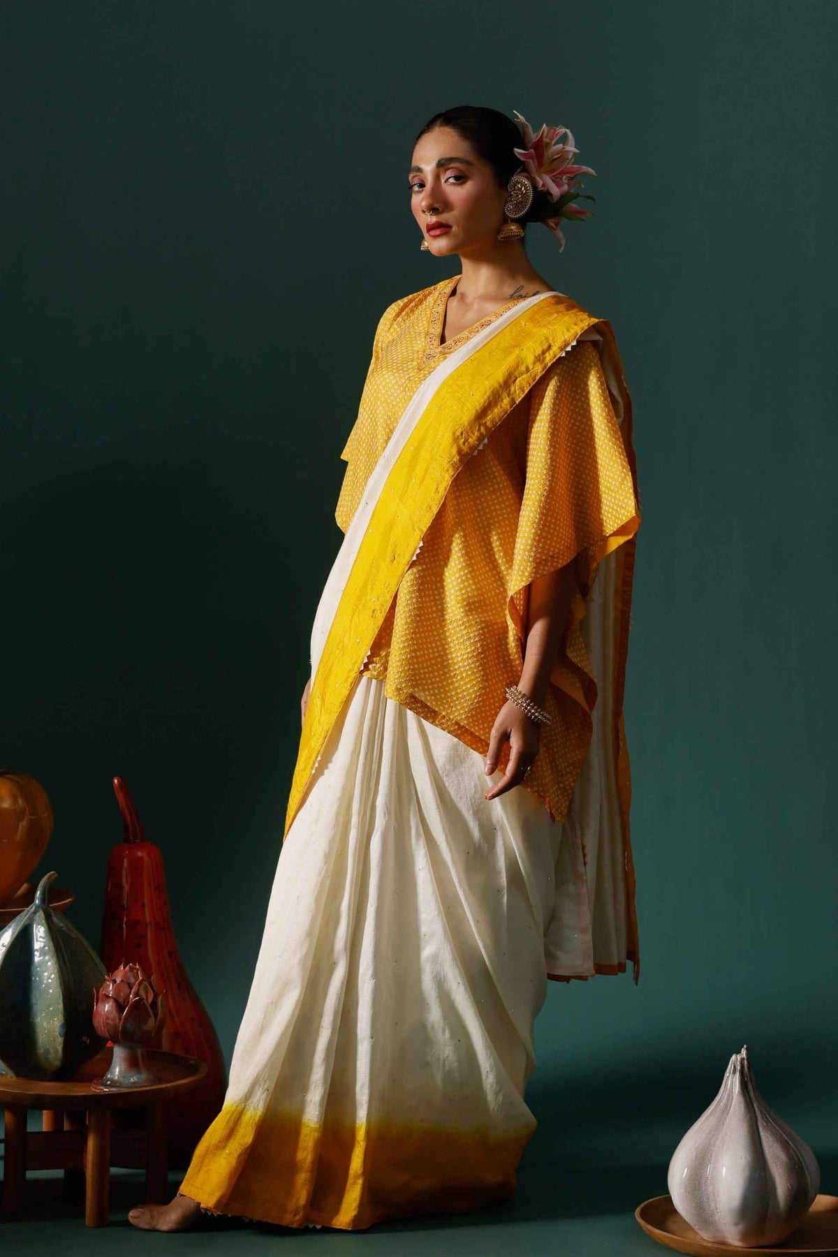 Yellow Haze Saree Set