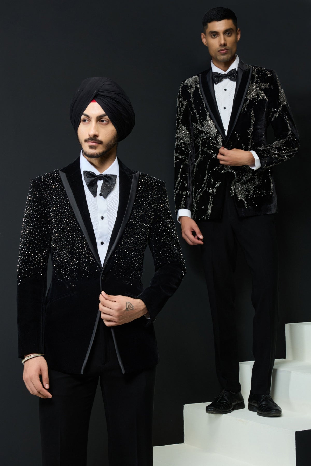 Embroidered Tuxedo Set