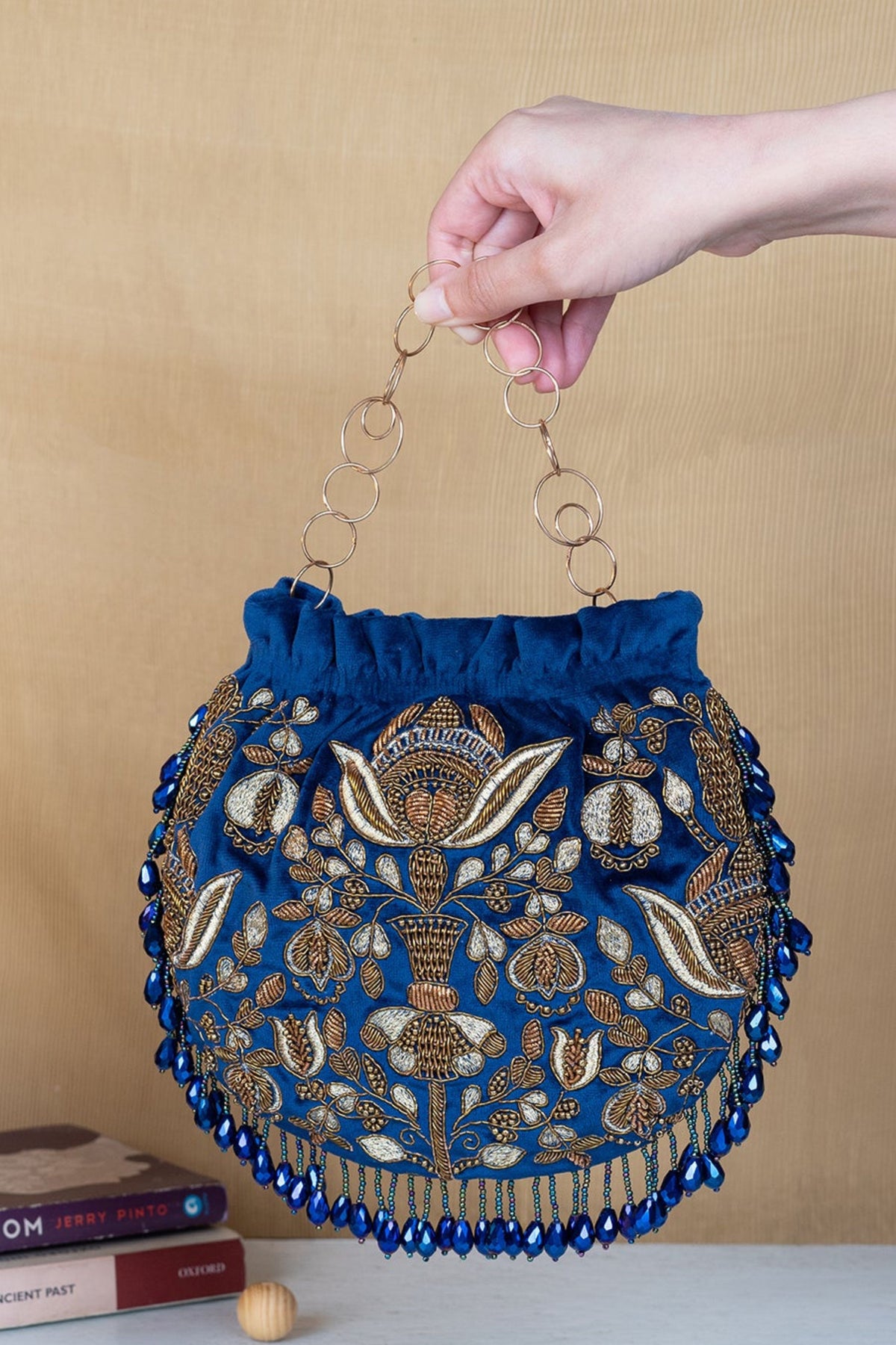 Neelkamal blue potli bag