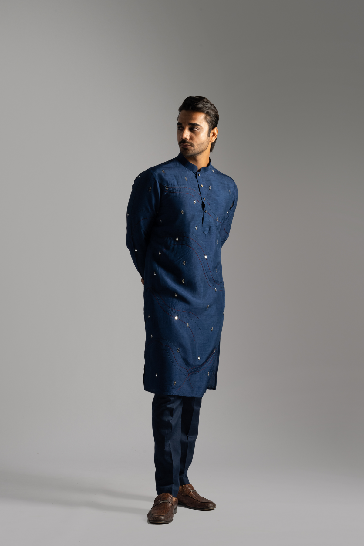 Navy Blue Kurta Set