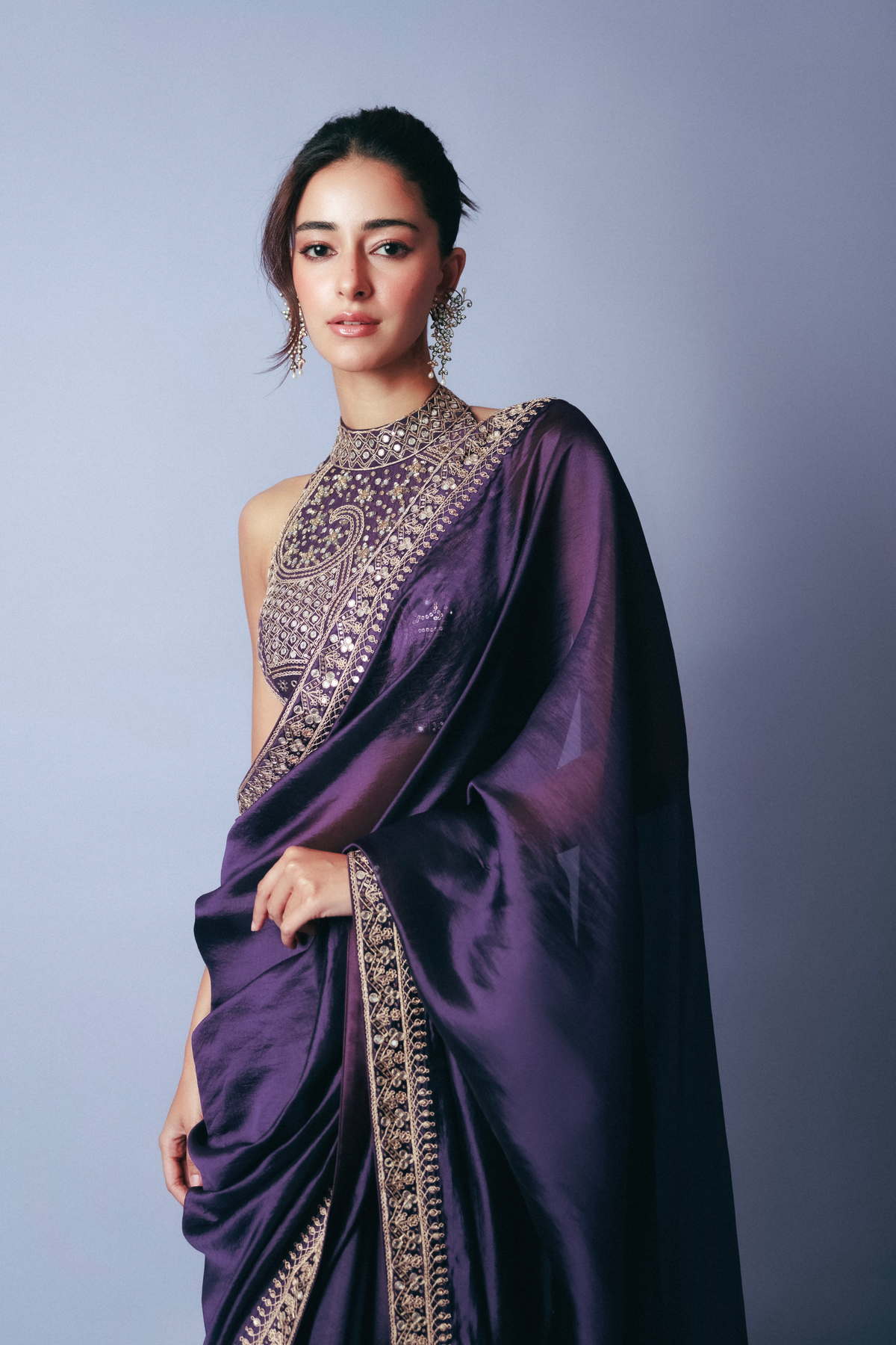 Ananya Panday in Classic Baingani Saree Set