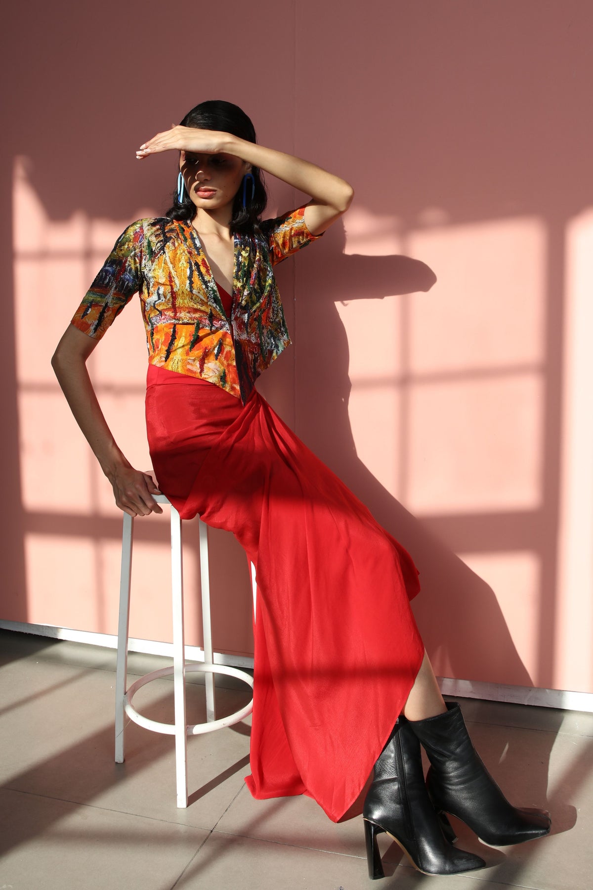 Multicolour Printed Jacket Set
