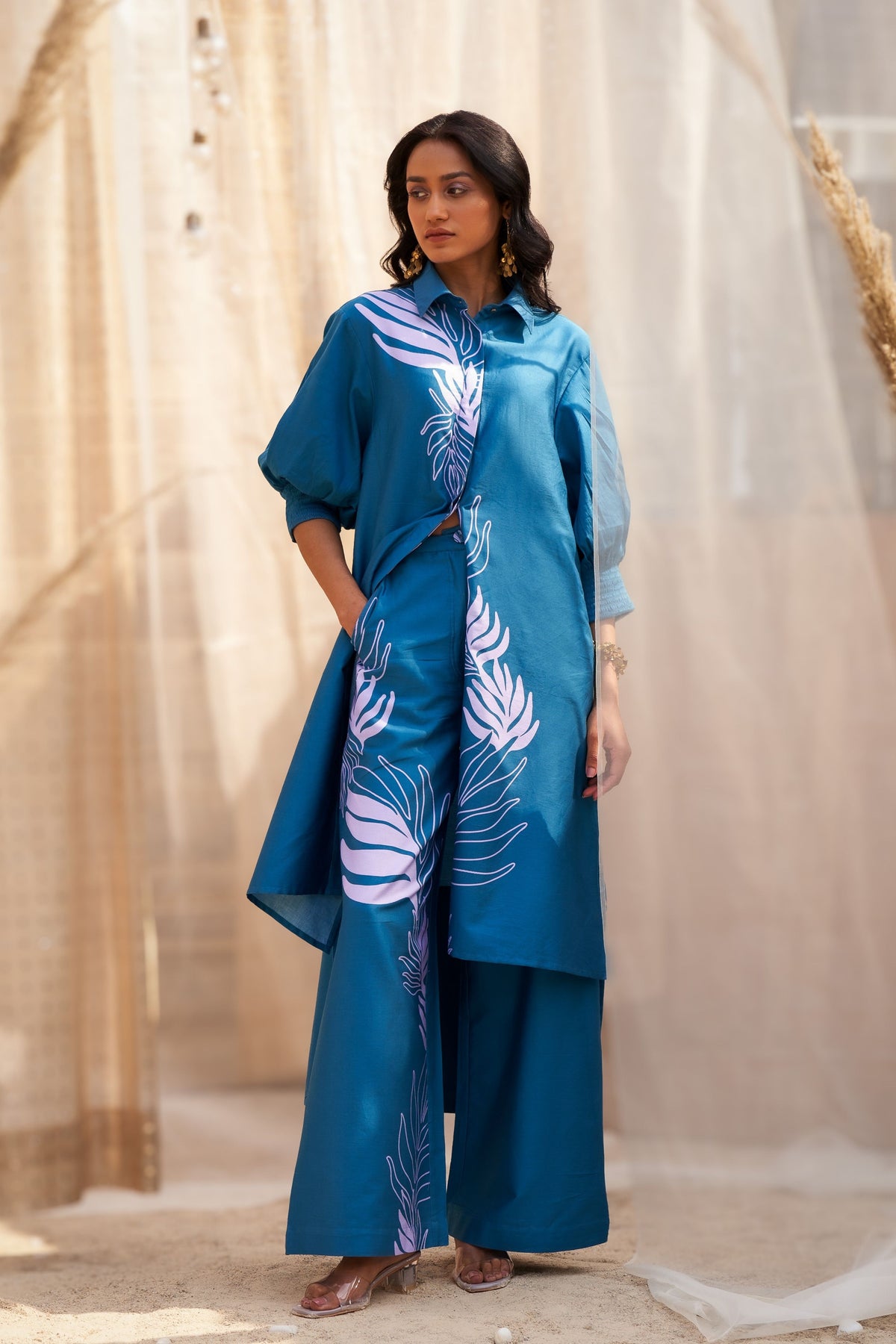 Reveria Leaf Printed Kurta Set