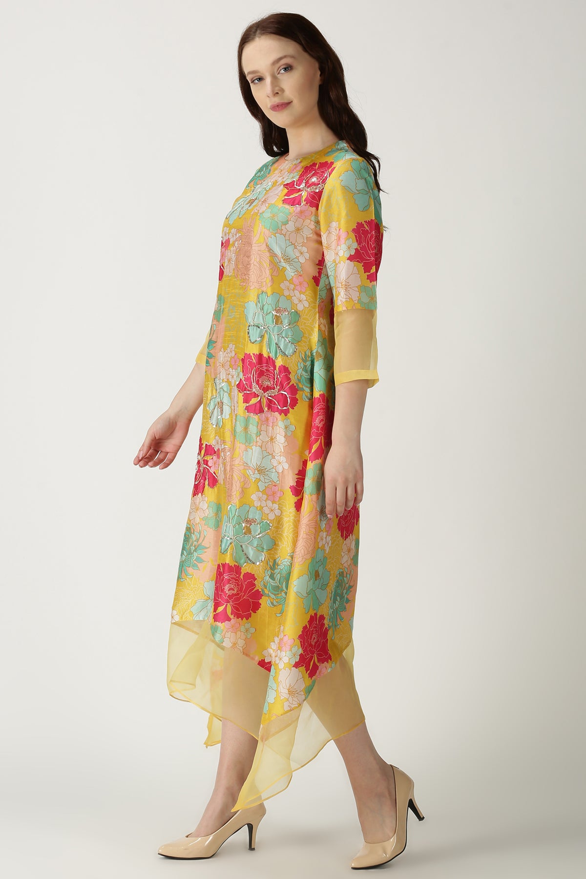 Yellow silk tunic