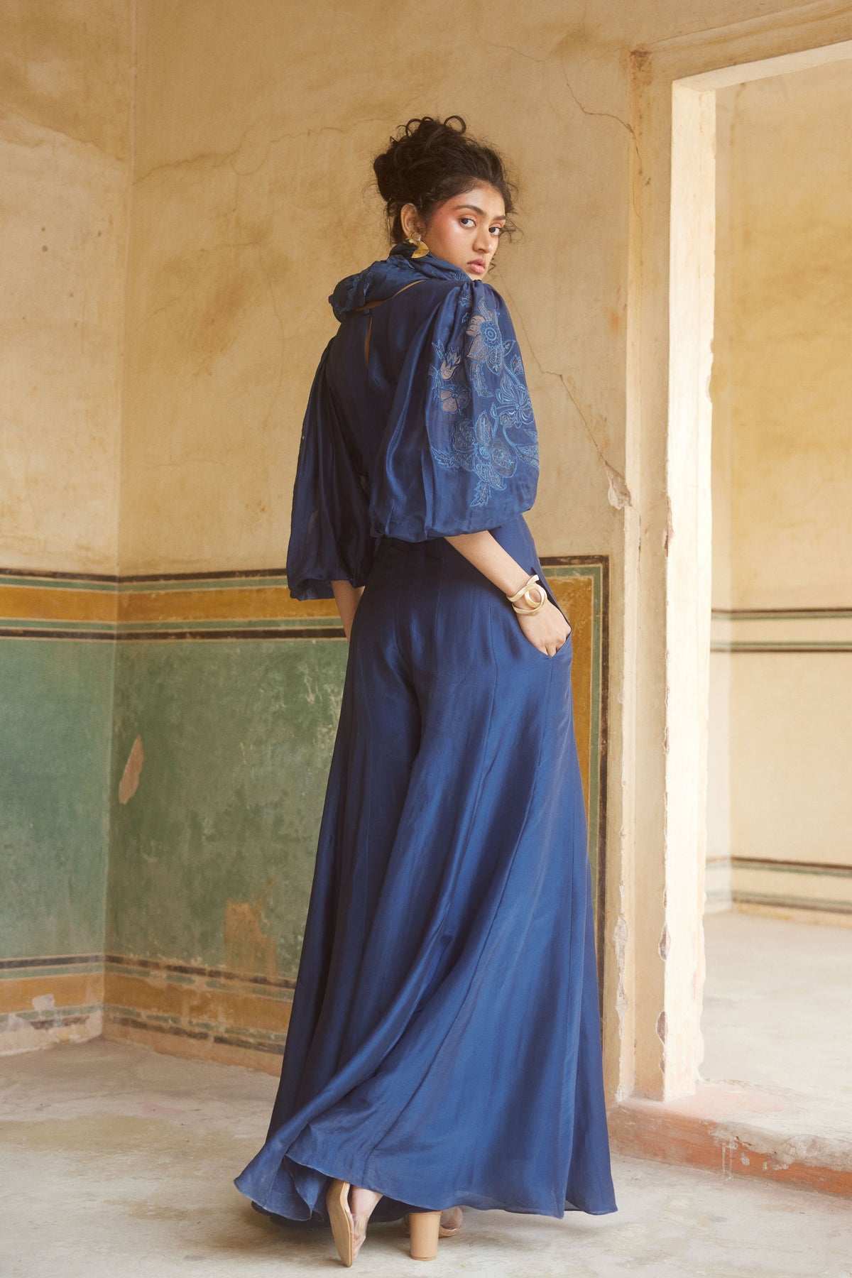 The Embroidered Blue Jumpsuit