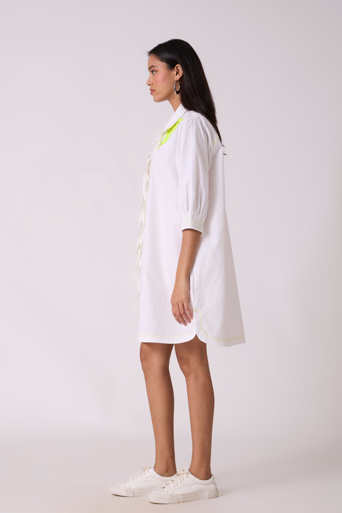 Emory Applique Bright White Dress