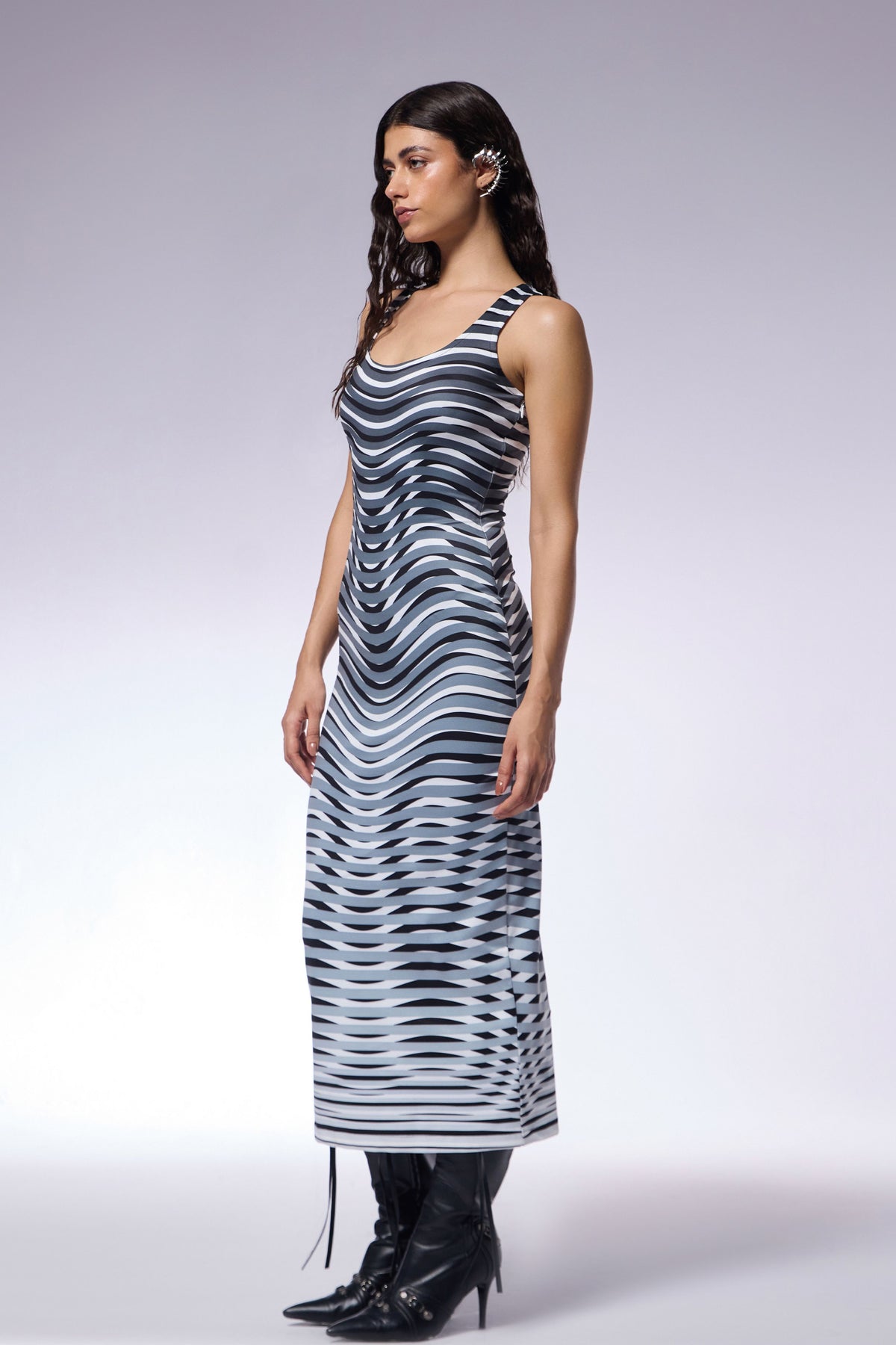 Optic grey Trompe l’Oeil Dress