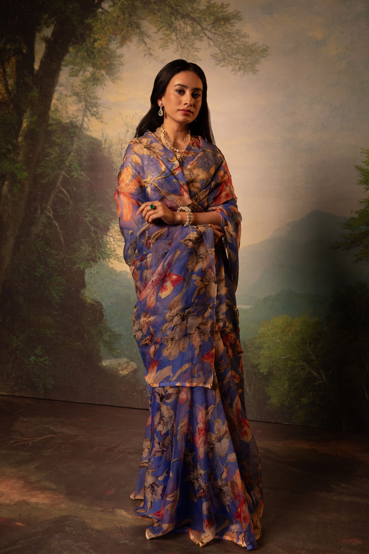 Ourmila Printed French Chiffon Saree
