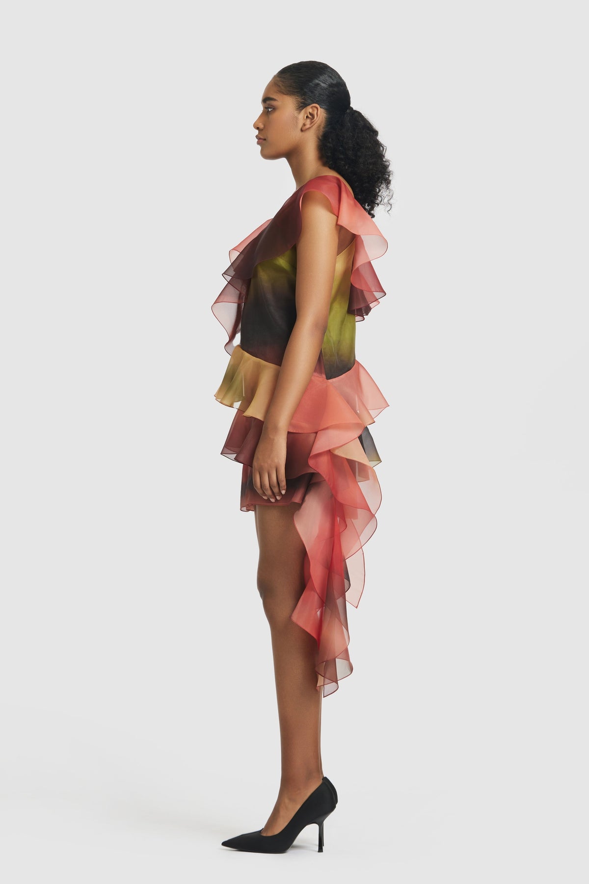 Red &amp; Green Ruffle Shift Dress