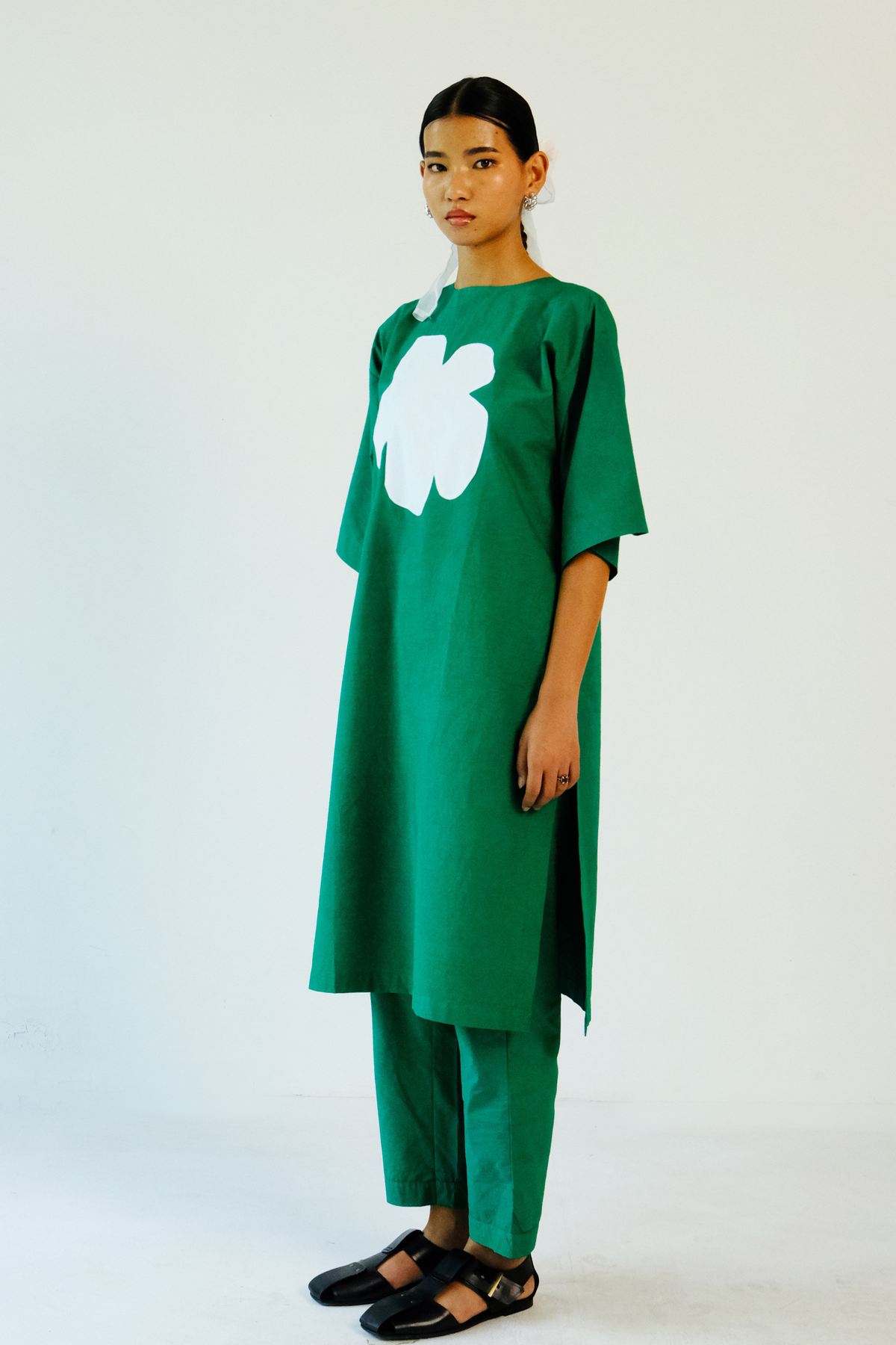 Green Applique Tunic Set