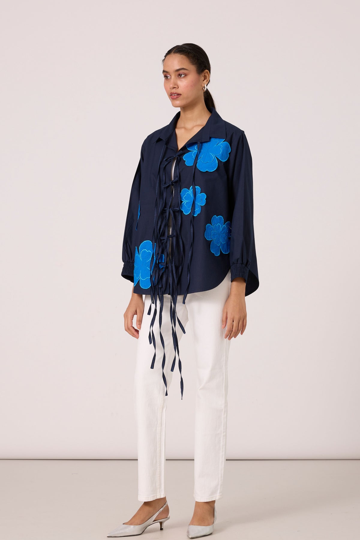 Ariel Applique Navy Blue Shirt