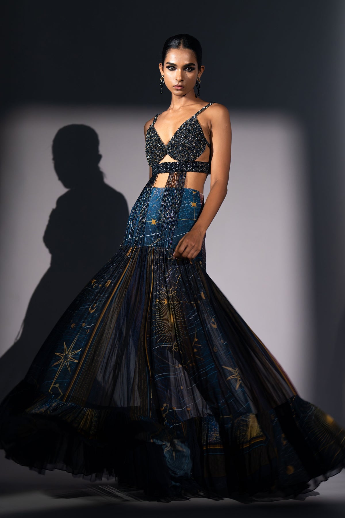 Blue Pleated Skirt