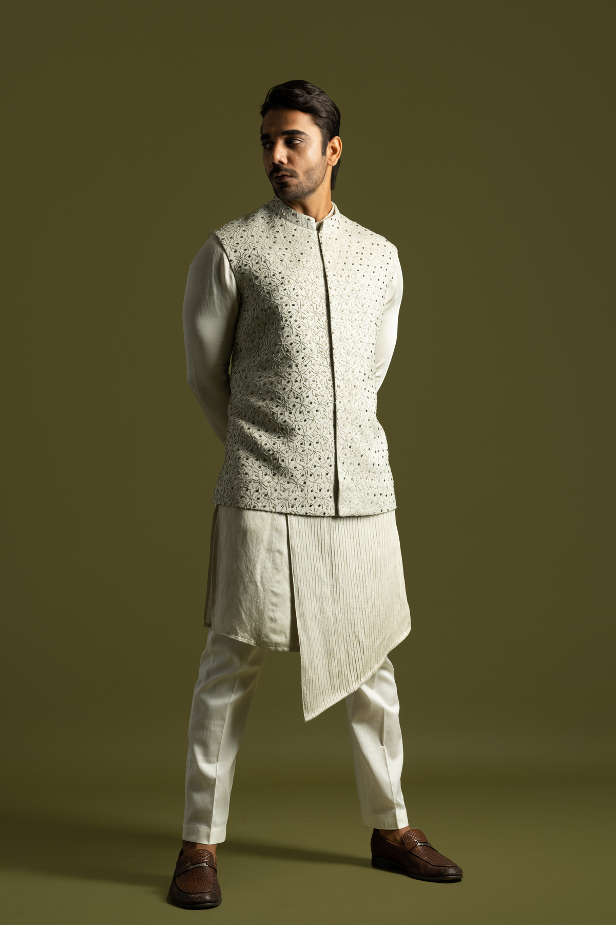 Grey Bundi Kurta Set