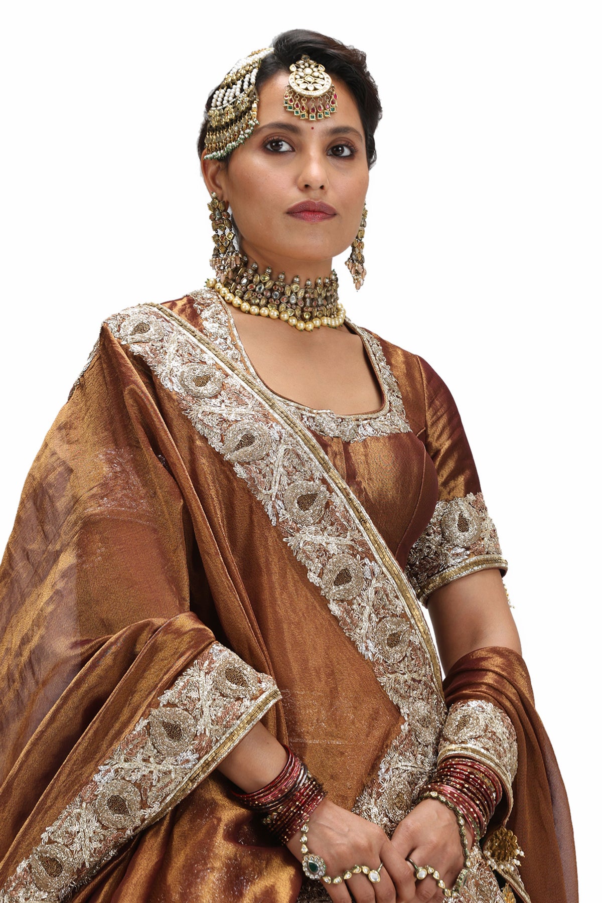 Malavika Garnet Lehenga Set