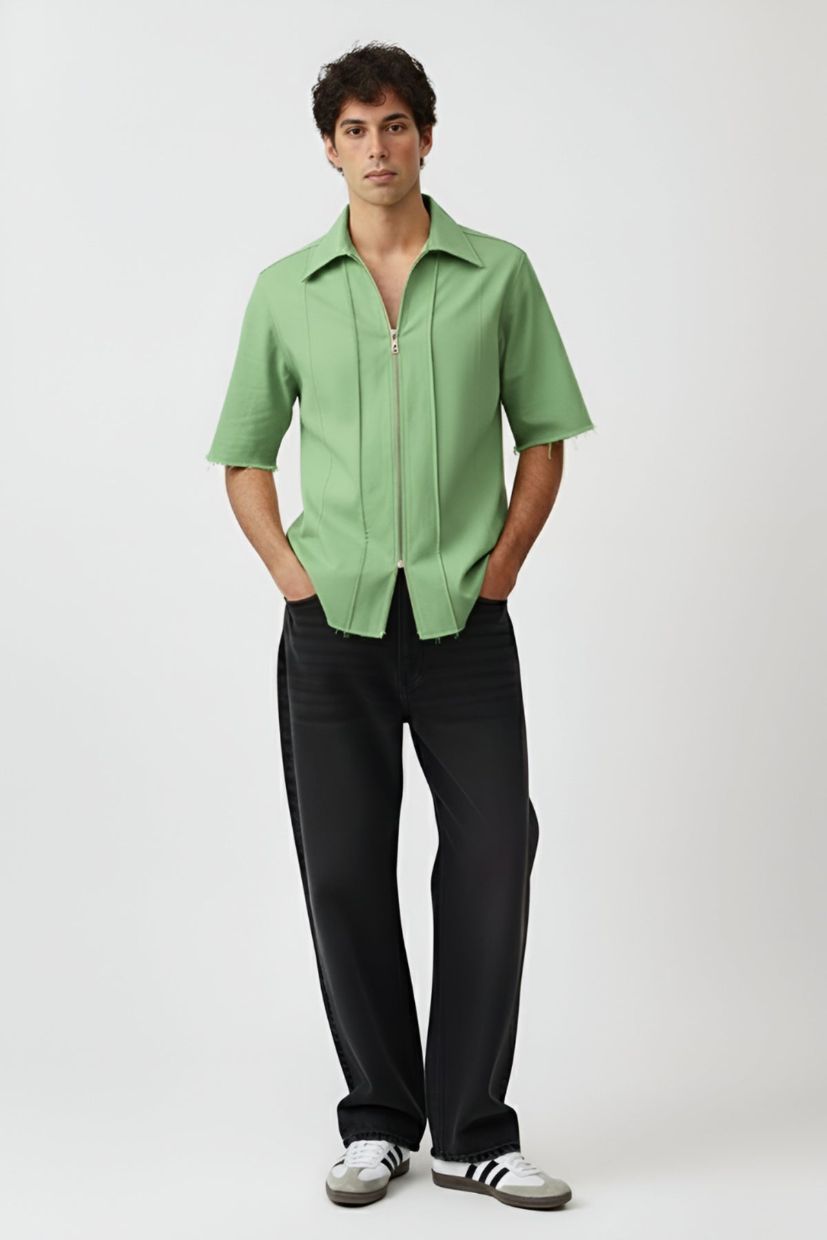 Asparagus Pintuck Shirt