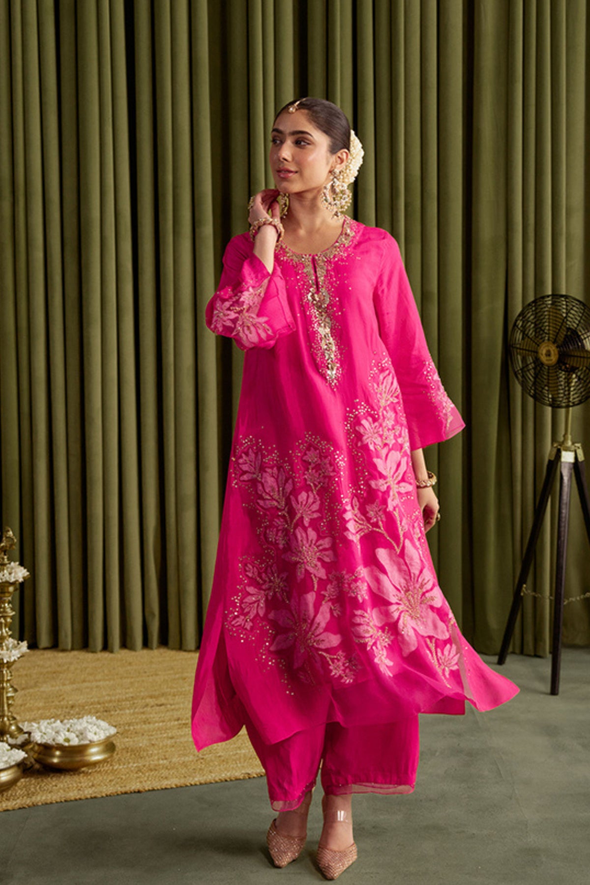 Hot Pink Magnolia Kurta Set