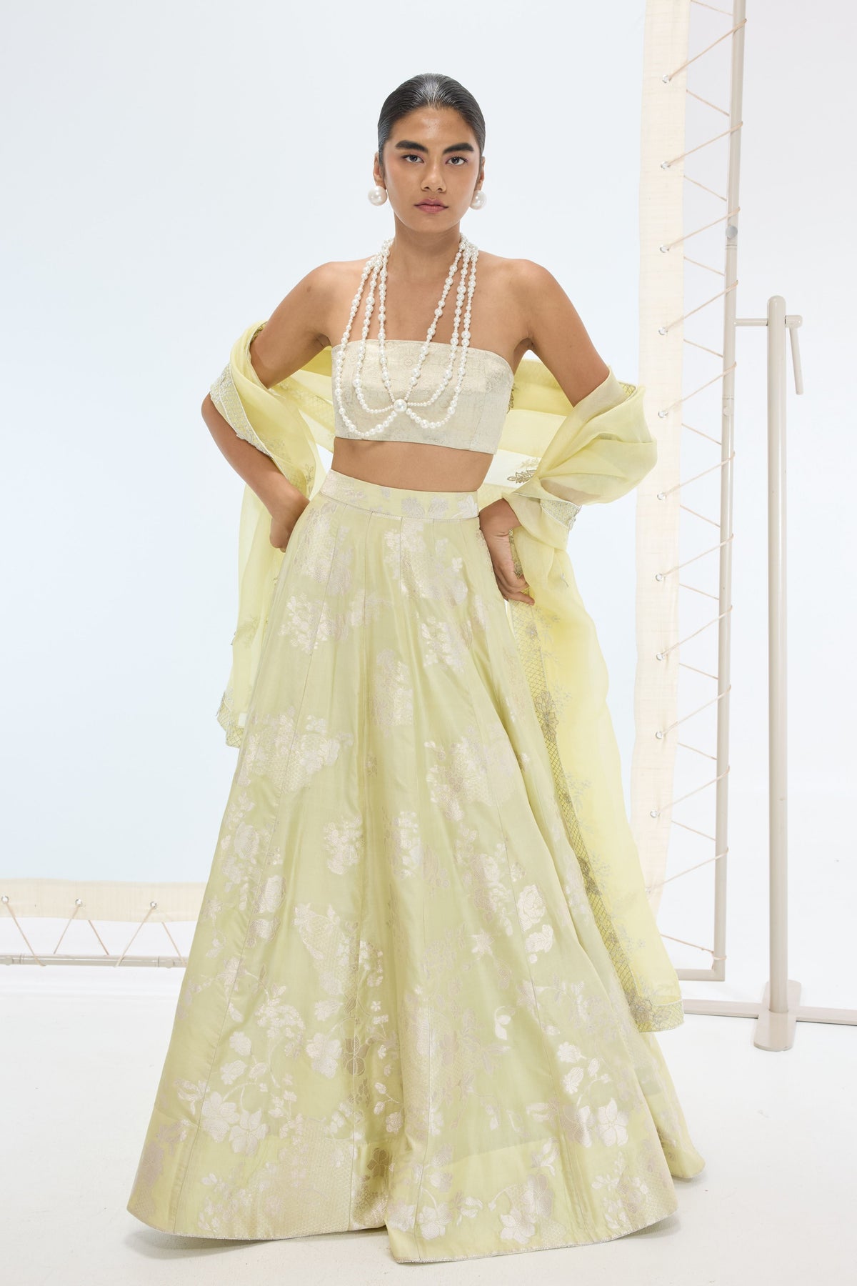 Sylvie Lehenga Set in Pistachio
