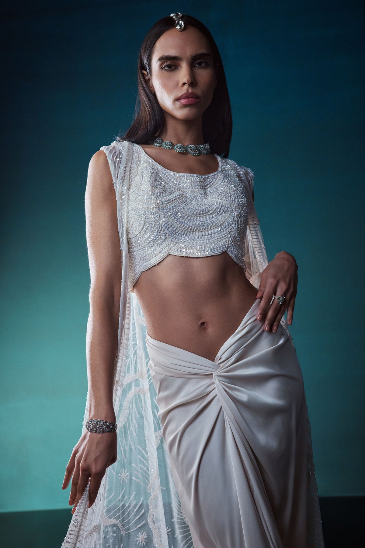 Ivory Indowestern Jacket Set