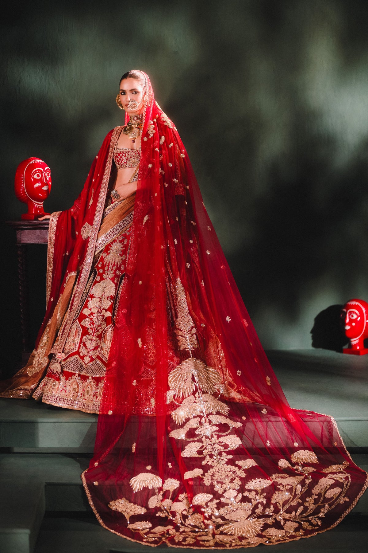 Anarbagh Cranberry Lehenga Set