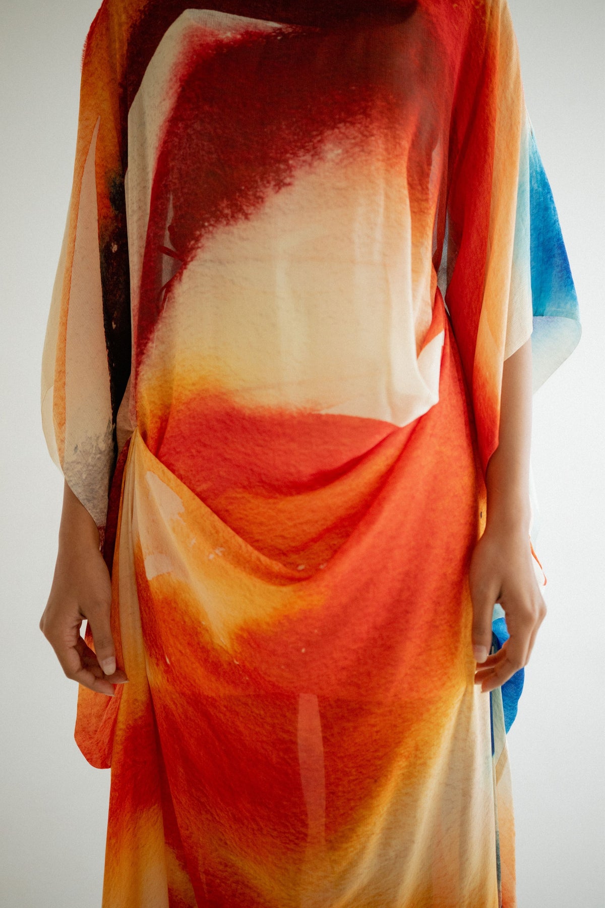 Tie Up Printed Kaftan