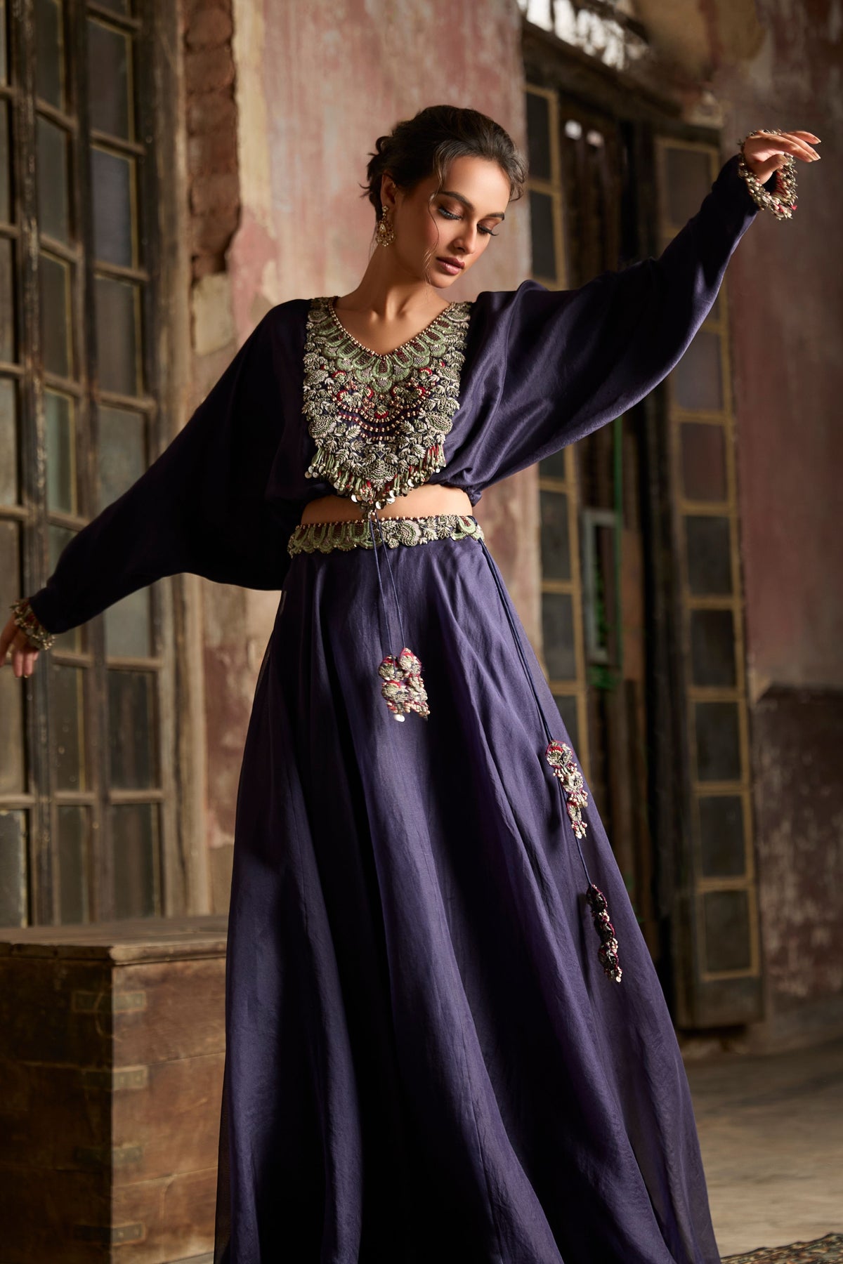 Purple Skirt Set