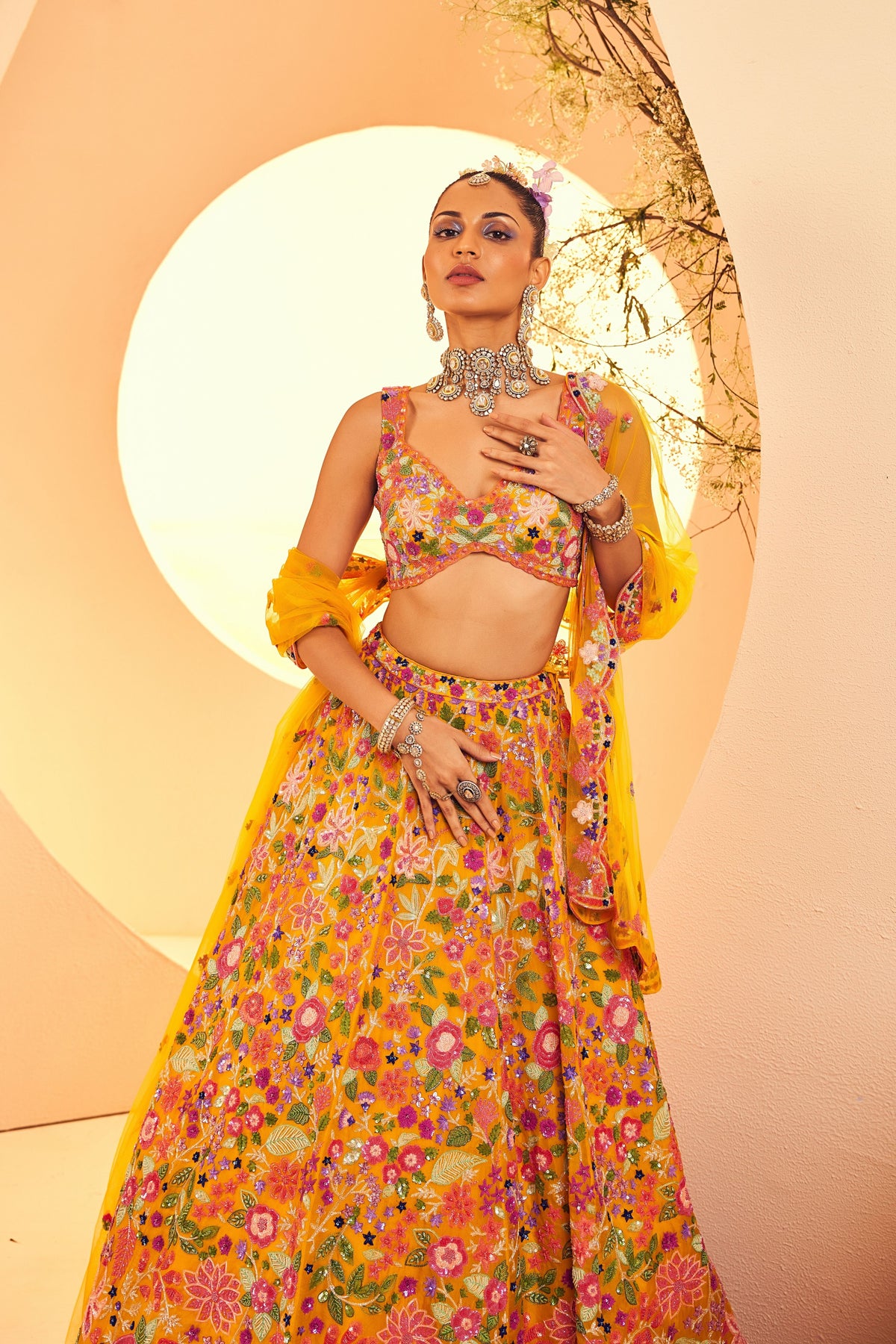 Yellow Multi Lehenga