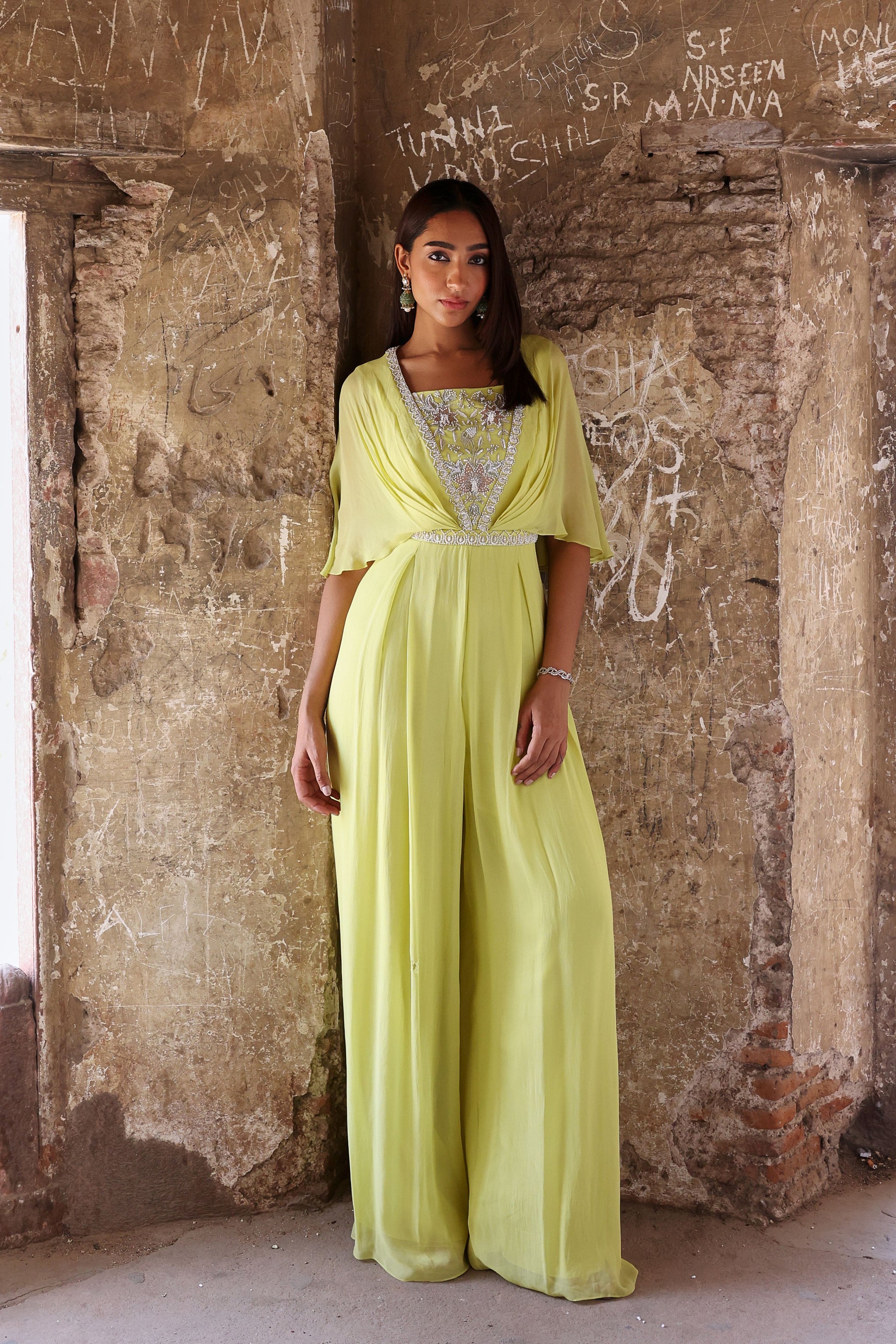 Seema Thukral Renell Jumpsuit in Neon Green Elahe