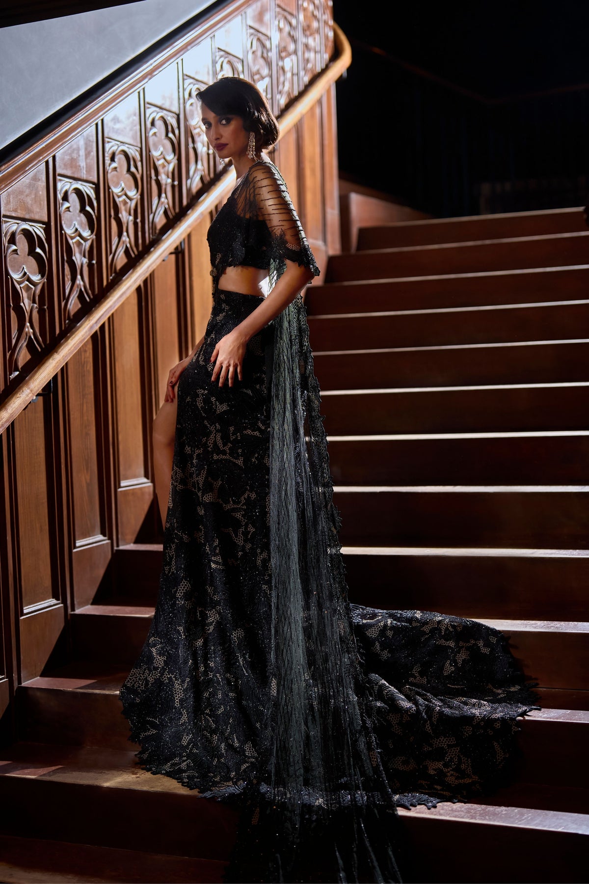 Blackstar Draped Skirt Set