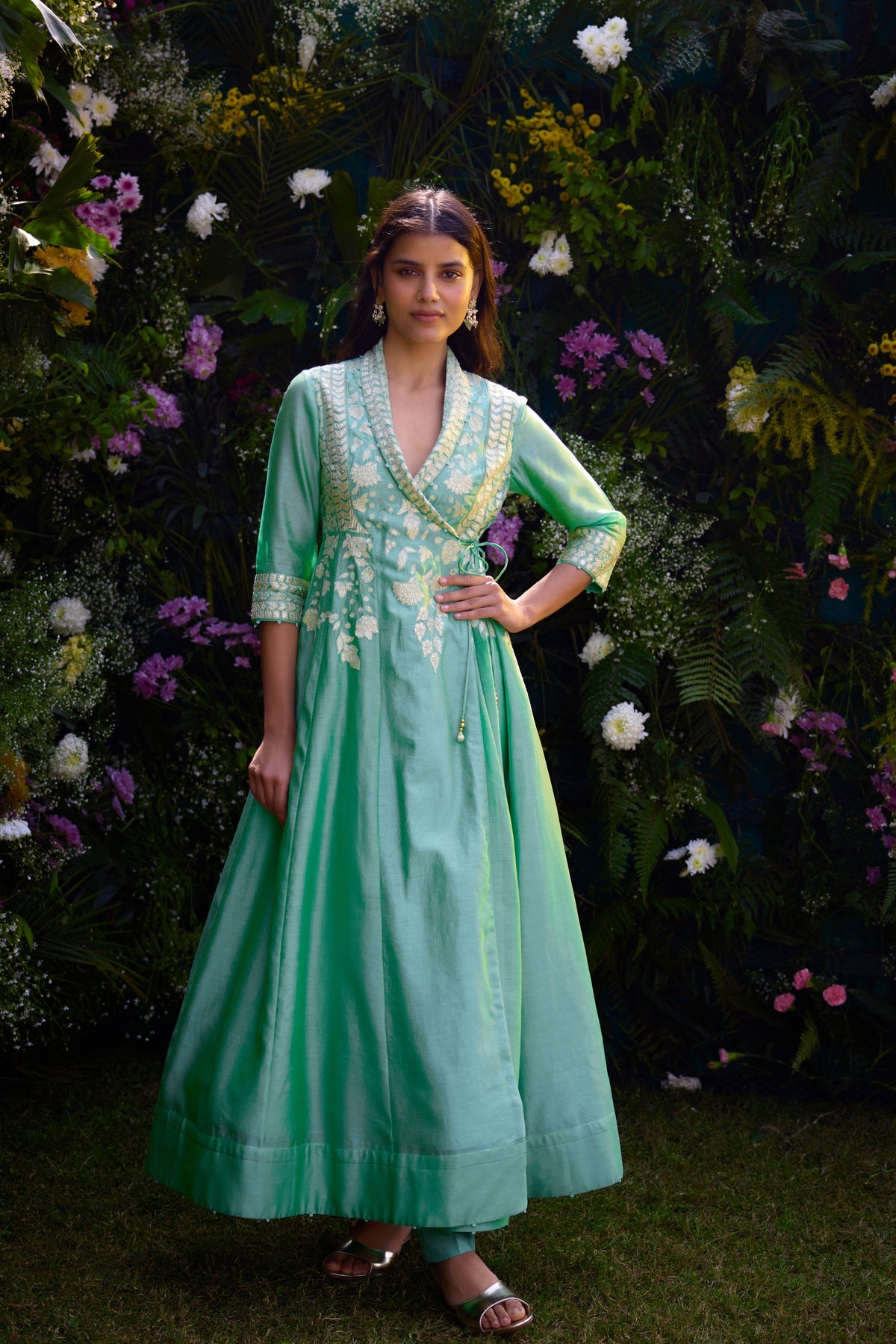 Bermuda Green Anarkali Set